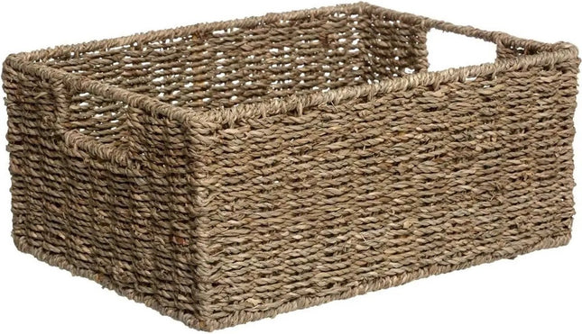 Opbergmanden - set van 4x - gevlochten zeegras - manden - opbergen - Kast-/badkamer mandjes verschillende formaten