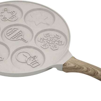 Klausberg KB-7970 Pannekoekenpan met 7 Vormen - Kerst Designs - Ø26.5 cm - Antiaanbaklaag - Geschikt voor Alle Kookstellen Inclusief Inductie - Ideaal voor Poffertjes en Mini Pannekoeken - Kerstfiguurtjes - Sneeuwpop