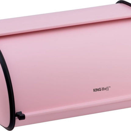 Kinghoff 1756 - Kleine Broodtrommel - RVS - Roze - Retro - 36x24x15 cm