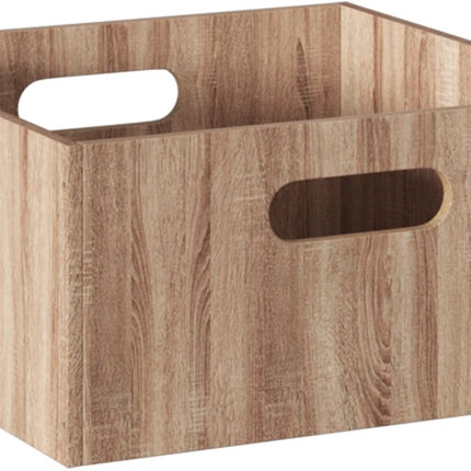 5five Opbergmand/kastmand van hout - lichtbruin - 14 Liter - 31 x 31 x 15 cm - Opbergboxen - Vakkenkast manden