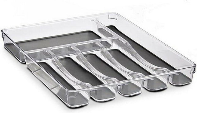 Drawer Organizer Grey Transparent Plastic Silicone (32,3 x 4,5 x 40 cm)