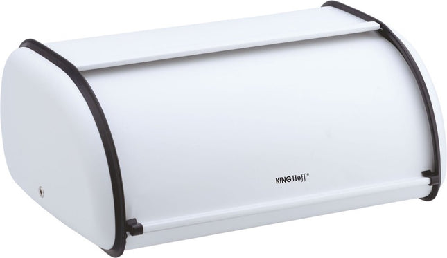 Kinghoff 1752 - Kleine Broodtrommel - RVS - Wit - Retro - 36x24x15 cm
