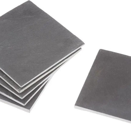 Secret de Gourmet Leisteen onderzetters - 6x stuks - 10 x 10 cm - onderzetters voor glazen