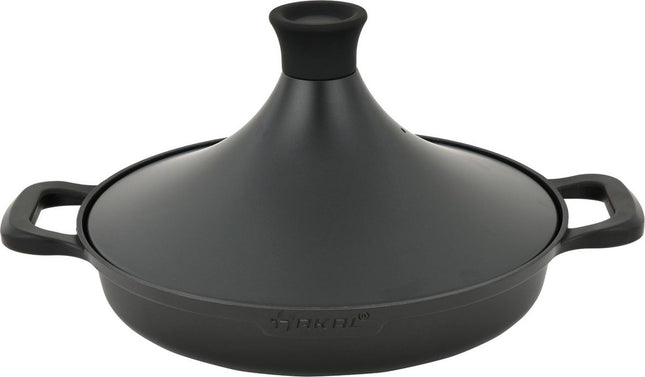 Tajine Saffron 30 cm - Non-stick - PFOA free- Geschikt voor Alle Kookplaten - zwart incl. ovenwanten en vilt