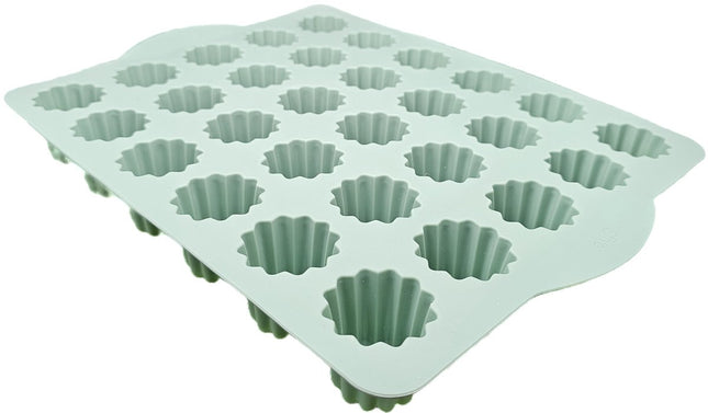 Cannelés bakvorm siliconen 30,6 x 23,2 x 4cm | 30 Vormen | Groen | cakevorm met handgrepen | cakevormen | bakken | anti-aanbaklaag | voor oven en magnetron SILICANPRO