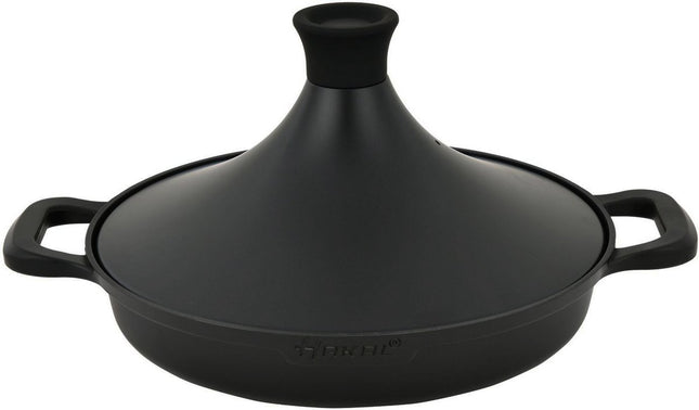 Tajine Saffron 30 cm - Non-stick - PFOA free- Geschikt voor Alle Kookplaten - Shining Black - incl. ovenwanten en vilt