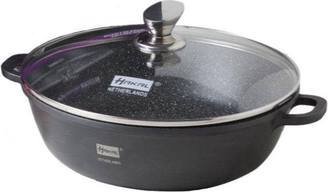 Marmer Coating Lage braadpan met deksel Ø 40 cm