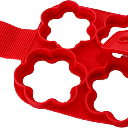 Siliconen Bakvorm Flipper - Ei Pannenkoek - Model Bloem - 4 vakjes