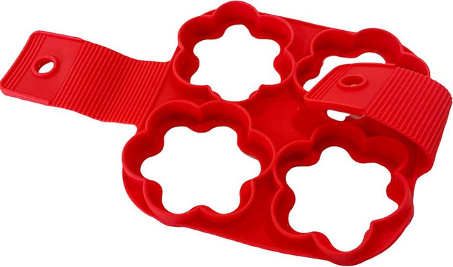 Siliconen Bakvorm Flipper - Ei Pannenkoek - Model Bloem - 4 vakjes