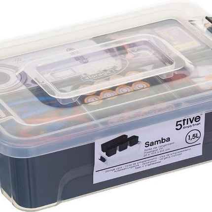 5Five Opslag sorteerbox - 5 vakjes indeling - 30 x 21 x 11 cm - kunststof - opbergdoos - 5000 ml