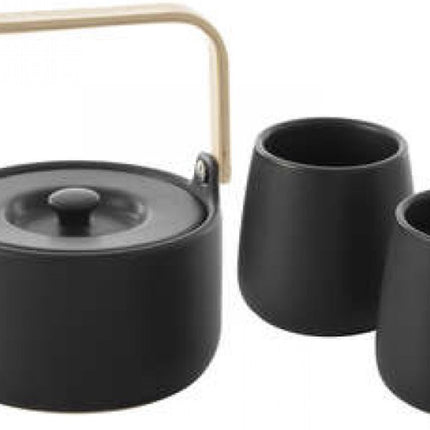 Secret de Gourmet | theepot | 50CL | met 2 zwarte mokken | 20CL | zwart