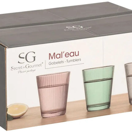 Secret de Gourmet Mal'eau Waterglazen - 24cl - Set van 6 stuks - Multi