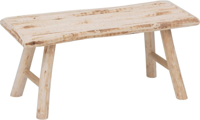 Atmosphera zit krukje/bijzet bankje - hout - houtkleur - L70 x B26 x H31 cm - 2 zits zitplaats - voor binnen