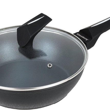 Klausberg 7691 - Zwarte koekenpan - 24 cm - zwart - met deksel