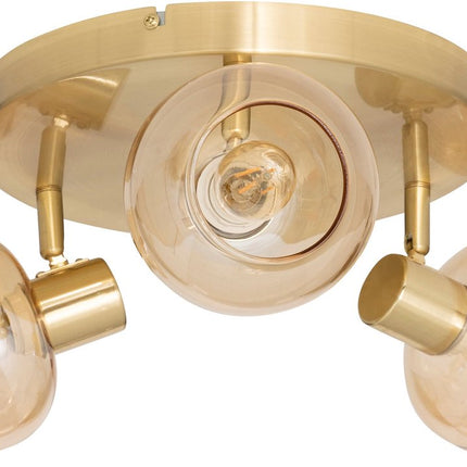 Atmosphera Pilia Plafondlamp - Ø25xH16cm - Goud/Amber