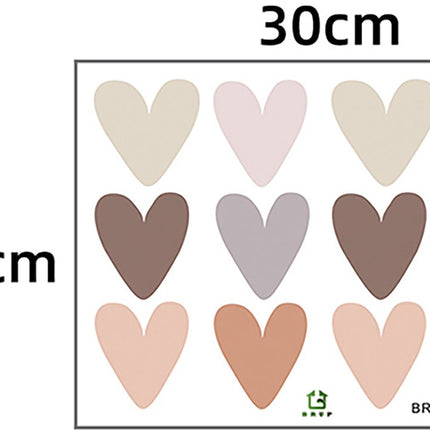 Sipo Harten Wandsticker Set - Zelfklevende Muurdecoratie - Verplaatsbare Harten voor Kinderkamer en Woonkamer - 6.5x5.7 cm per Hart - Muurstickers