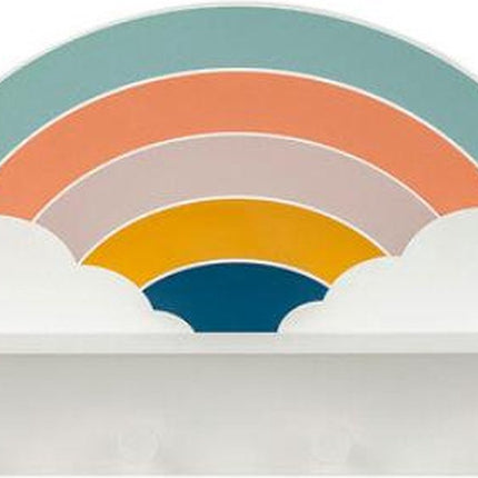 Atmosphera Kids Kapstok met wandplank 30x12x48cm - Regenboog