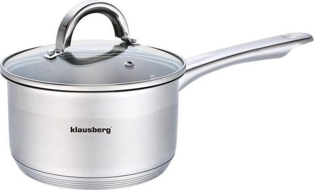 Klausberg 7133 - Steelpan met deksel - sauspan - 16 cm - 1.5 liter