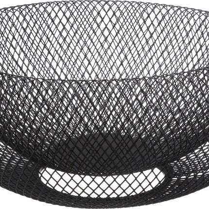 Fruitschaal/fruitmand rond zwart metaal 27 cm - Fruitschalen/fruitmanden - Draadmand van metaal