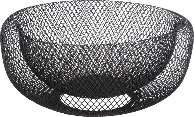Fruitschaal/fruitmand rond zwart metaal 27 cm - Fruitschalen/fruitmanden - Draadmand van metaal