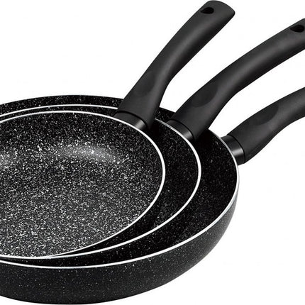 Kinghoff 1562 - 3 delige pannenset - zwart marmer - Ø20/24/28 cm