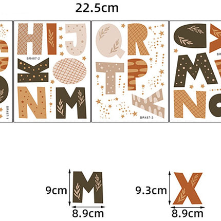 Sipo Wandsticker Alfabet Set - 4 Delige Letters voor Kinderkamer - 70x73 cm - Zelfklevend ABC voor Muur en Meubels - Muurstickers - Letter leren - Educatief