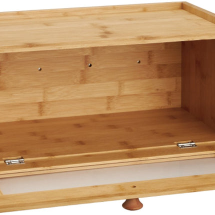 KLAUSBERG Bamboe Brooddoos Met Acryl Front - 40x24,5x19 cm - Natuurlijke Broodopslag - KB-7924 - Broodtrommel - Brood vershouddoos