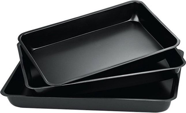 Kinghoff 4199 - Bakblikken - bakvorm - set van 3 - zwart