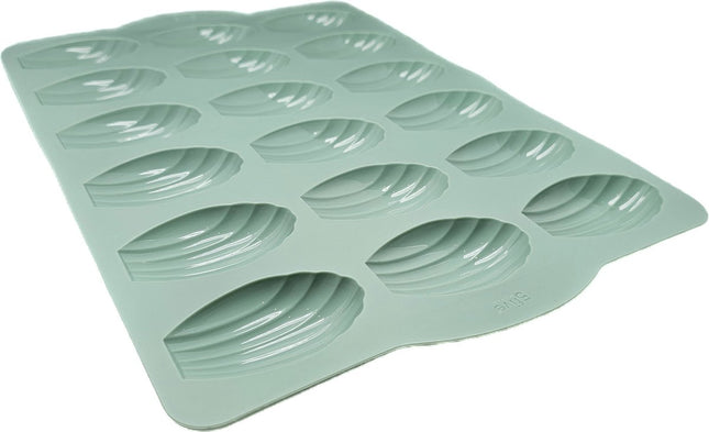 Madeleine bakvorm siliconen 36 x 23,5 x 2cm voor 18 madeleine | Groen | cakevorm met handgrepen | cakevormen | anti-aanbaklaag | voor oven en magnetron SILIMAD-PRO