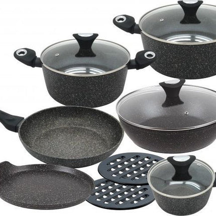 Klausberg KB-7201 Luxe Pannenset - 12-delig - Keramische/Marmeren coating