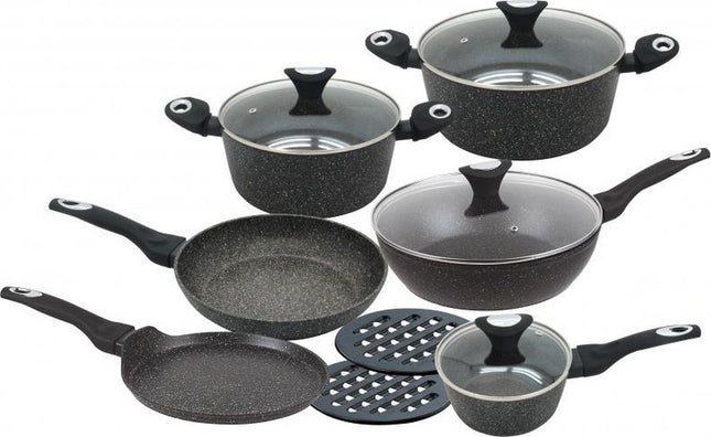 Klausberg KB-7201 Luxe Pannenset - 12-delig - Keramische/Marmeren coating