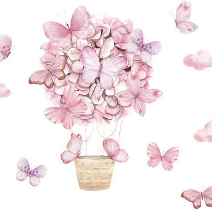 Wandsticker Roze Vlinders - Zelfklevende Muurdecoratie voor Kinderkamer - 53x88 cm - Vlinder Wandsticker voor Meisjeskamer en Babykamer