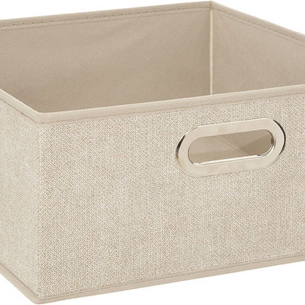 5Five Opbergmand/kastmand - beige - linnen - 14 liter - 31 x 31 x 15 cm - Opbergbox - Vakkenkast manden