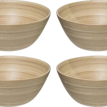 Secret de Gourmet - 4x - Slakom/serveer schaaltjes - bamboe - beige- D17 cm