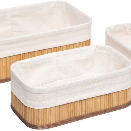 Five® Set van 3 bamboe broodmanden - broodmand - broodmanden - brood - bamboe - opbergen - ontbijt - broodmandje