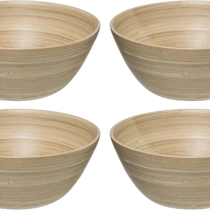 Secret de Gourmet - 8x - Slakom/serveer schaaltjes - bamboe - beige- D17 cm