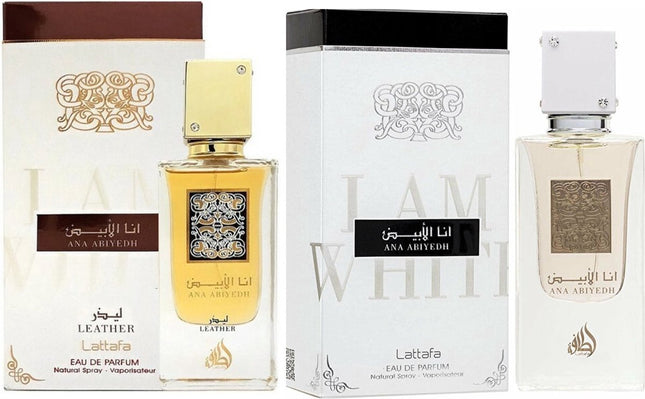 Lattafa EDP Ana Abiyedh 60 ml & lattafa Ana Abiyedh Leather 60 ml (60*60=120ML)