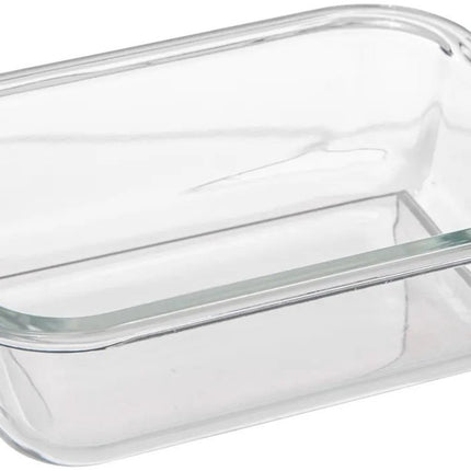 5Five Vershoudbakje met deksel - 2x - glas - luchtdicht - met clips - 19 x 14 x 7 cm - 500 ml - zwart/transparant