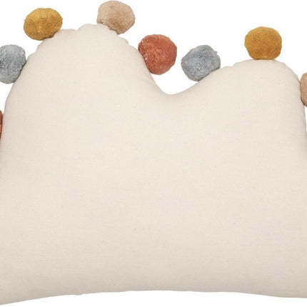 Atmosphera Kids Harlekijn wolk kussen met pompons - 50x12x30cm - Wit