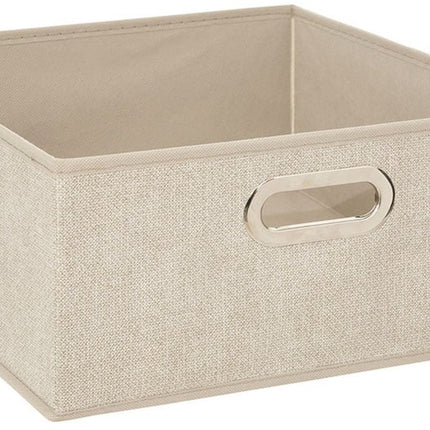 5Five Opbergmand/kastmand - beige - linnen - 7 liter - 31 x 15 x 15 cm - Opbergbox - Vakkenkast manden