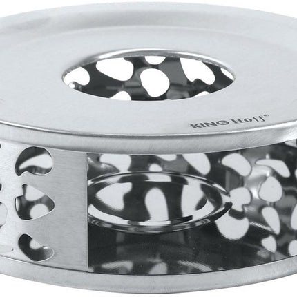 KINGHOFF KH-1898 Theewarmer – RVS, Ø15 cm, Langdurige Warmtebehoud voor Theepotten en Karaffen - Theepot Verwarmer - Waxinelichthouder