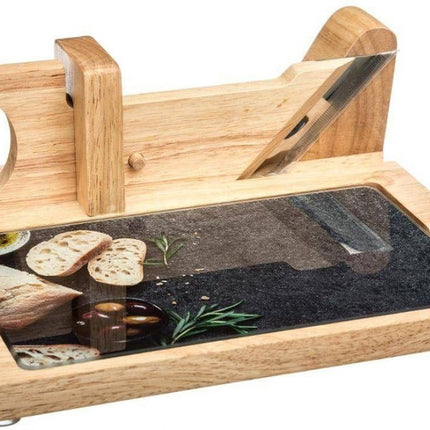 Vlees- en kaassnijder met bakje - hout