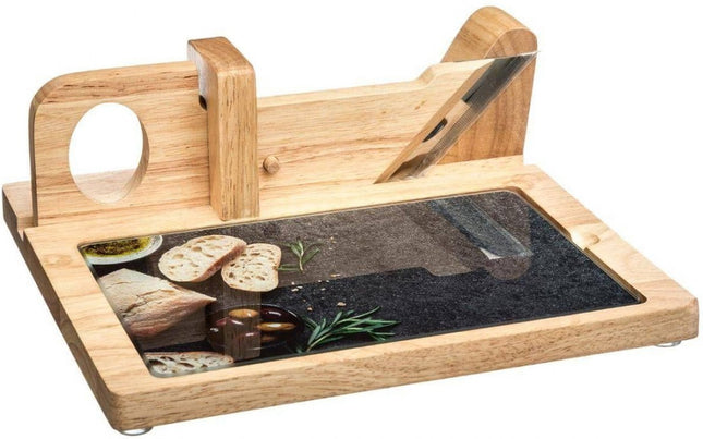 Vlees- en kaassnijder met bakje - hout