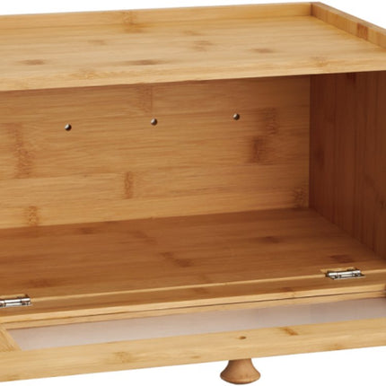 KLAUSBERG Bamboe Brooddoos Met Acryl Front - 35,5x24x18 cm - Natuurlijke Broodopslag - KB-7923 - Broodtrommel - Brood vershouddoos