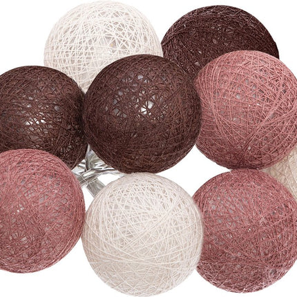 Atmosphera Lichtslinger - 10 verlichte balletjes/bollen - multi kleuren mix - 165 cm - batterijen