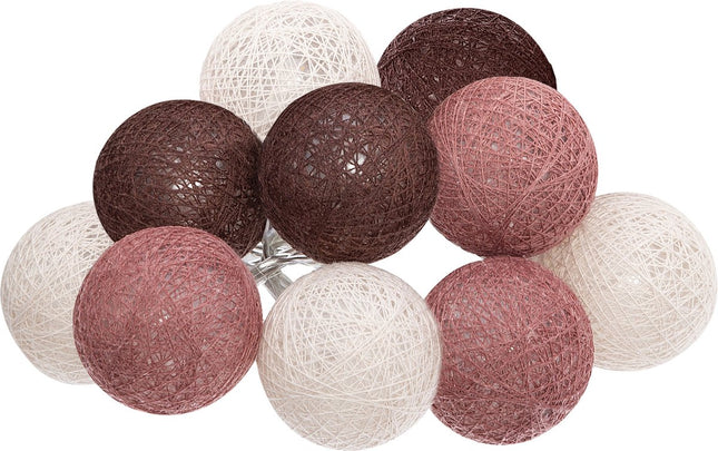 Atmosphera Lichtslinger - 10 verlichte balletjes/bollen - multi kleuren mix - 165 cm - batterijen