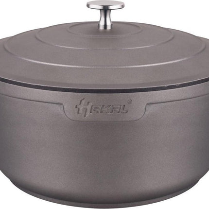 Hakal hoge braadpan met ergonomische handgrepen - 4.5 L, 24 cm ovenbestendige kookpot - grijs/zilver