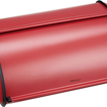 Kinghoff 1865 - Broodtrommel groot - RVS - Rood - Retro - 44 x 27 x 18,5 cm