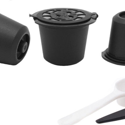 5 Stuks Hervulbare Nespresso koffie cups met Meet eenheid en Borstel