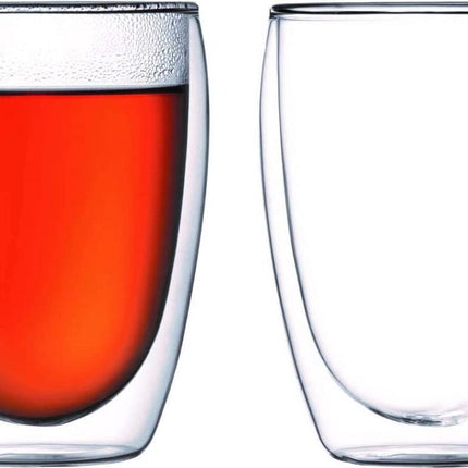 ONA Set van 2 Theeglazen / Koffieglazen Dubbelwandig – Theeglas - Koffieglas - Glazen - 2 x 35cl